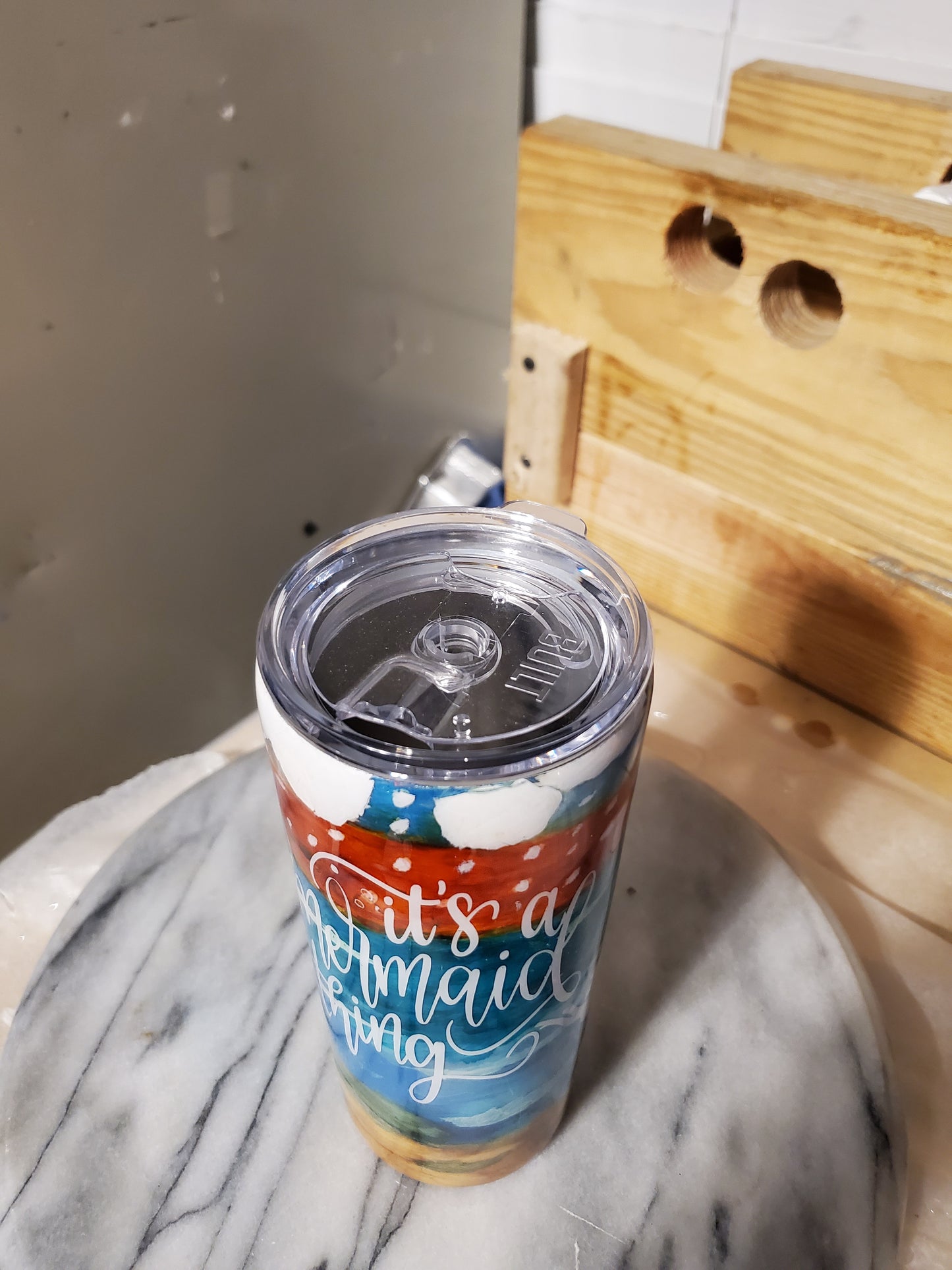 20 oz It's a mermaid thing Double walled insulated Stainless steel tumbler cup