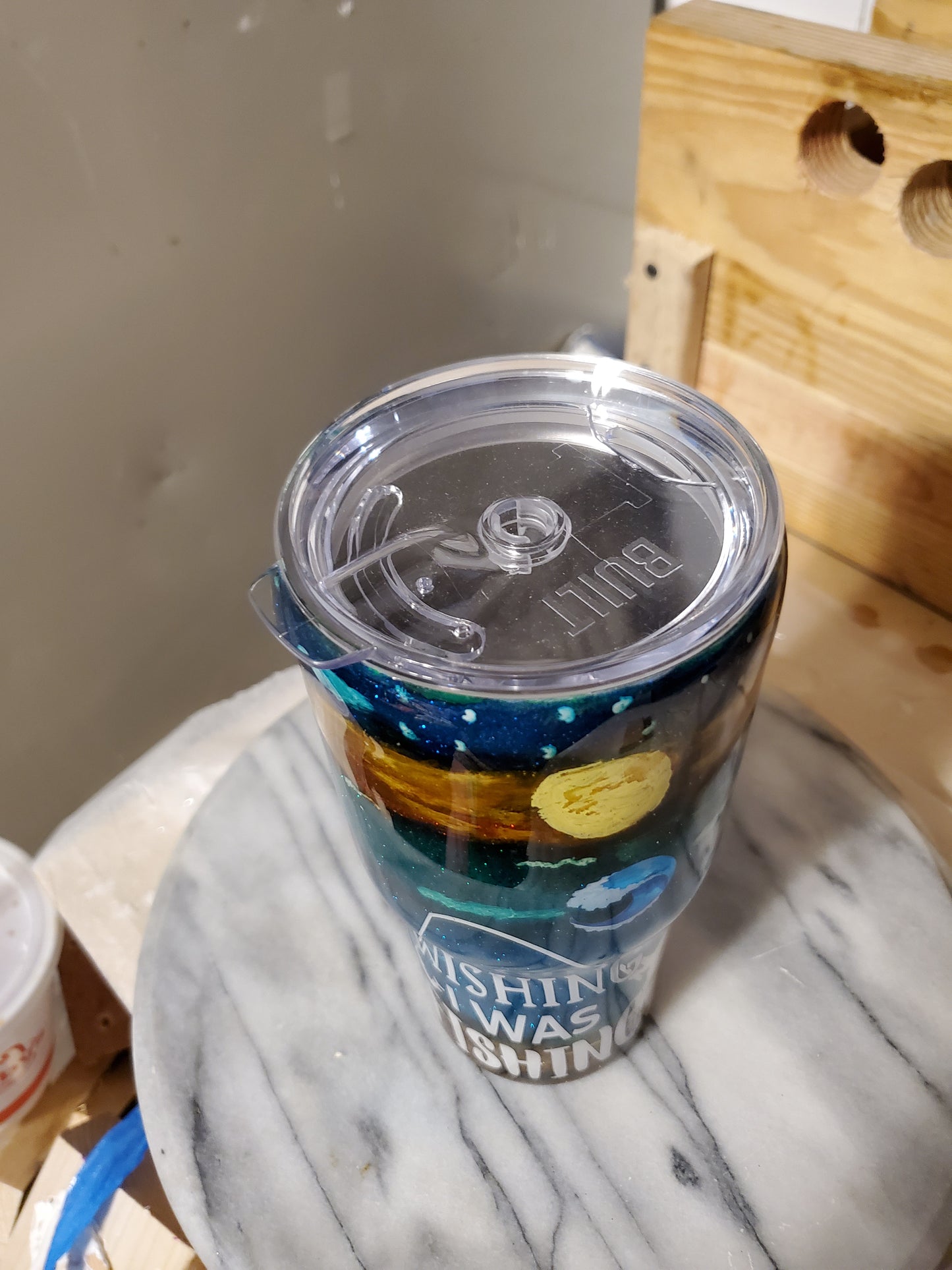 Wishing I was fishing 30 0z Double walled Stainless steel tumbler cup