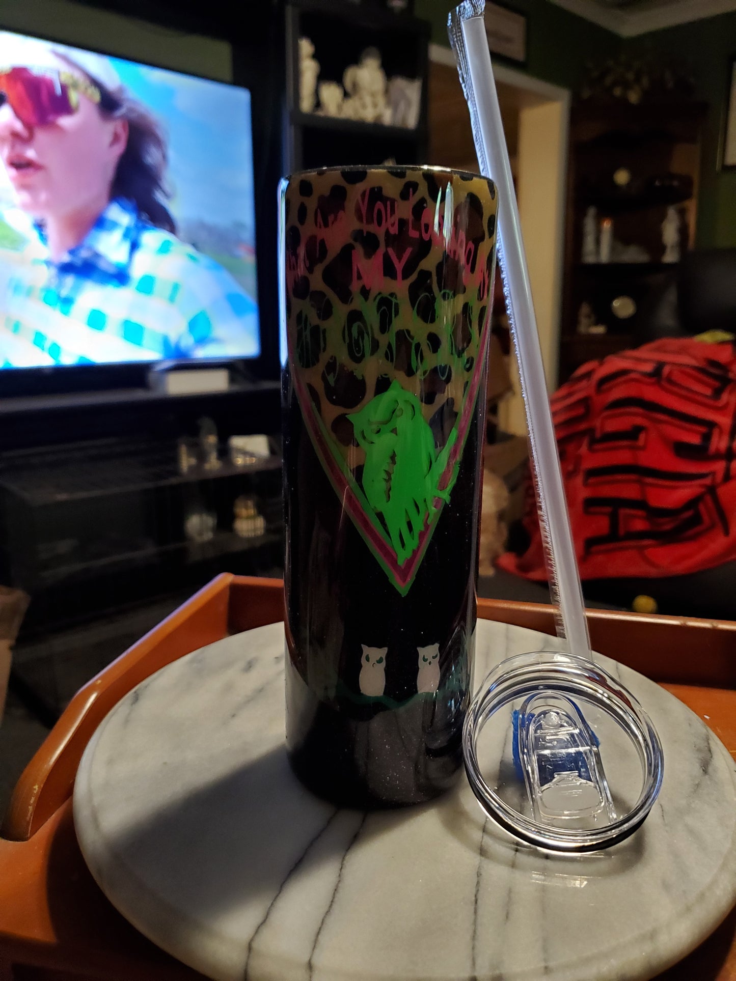 30 oz What are you looking at my hooters stainless steel hogg tumbler cup