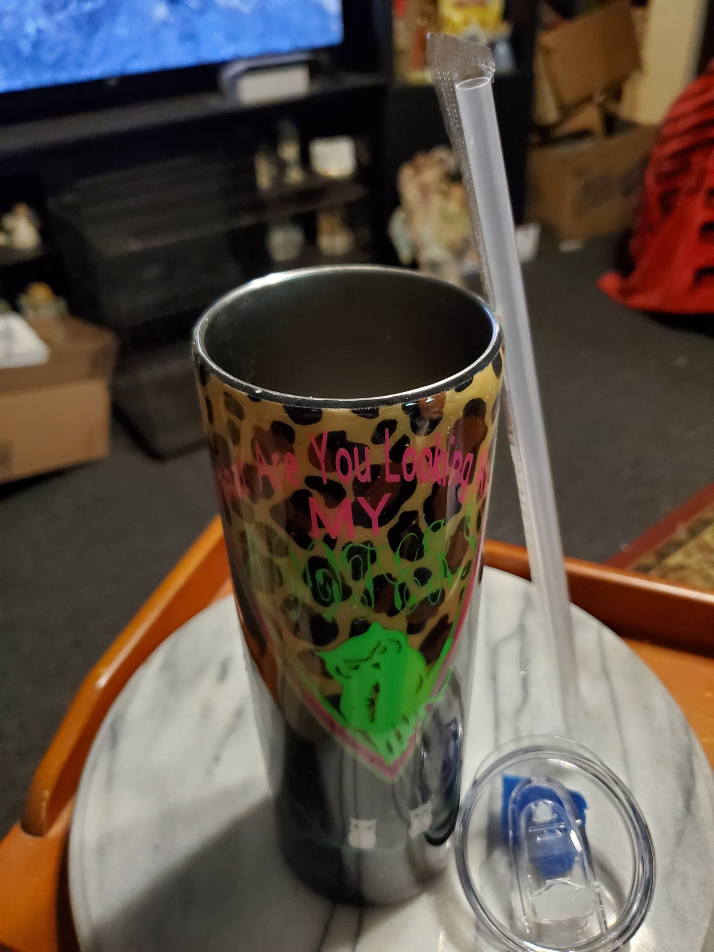 30 oz What are you looking at my hooters stainless steel hogg tumbler cup