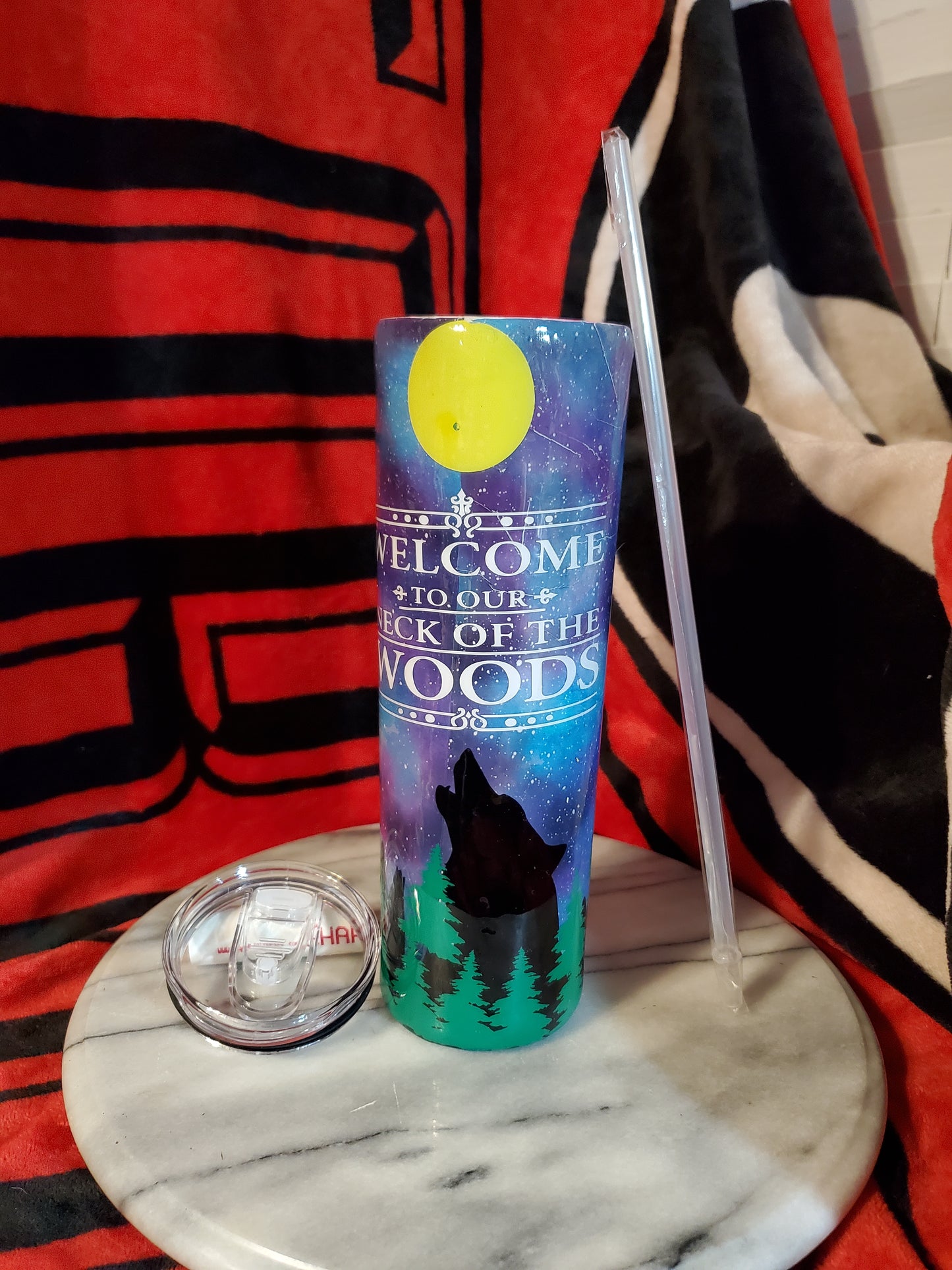 30 oz Welcome to our neck of the woods stainless steel hogg tumbler cup