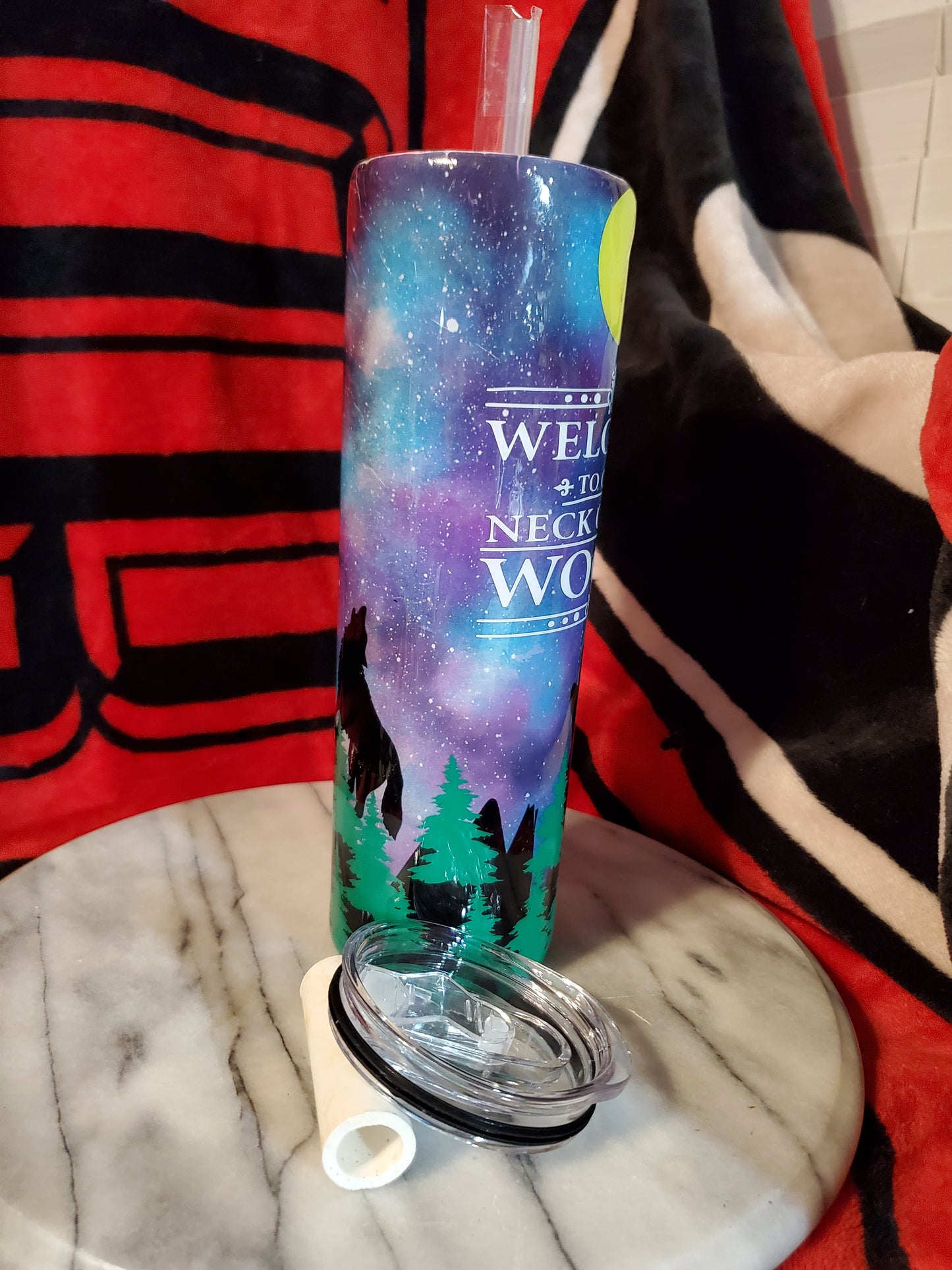 30 oz Welcome to our neck of the woods stainless steel hogg tumbler cup