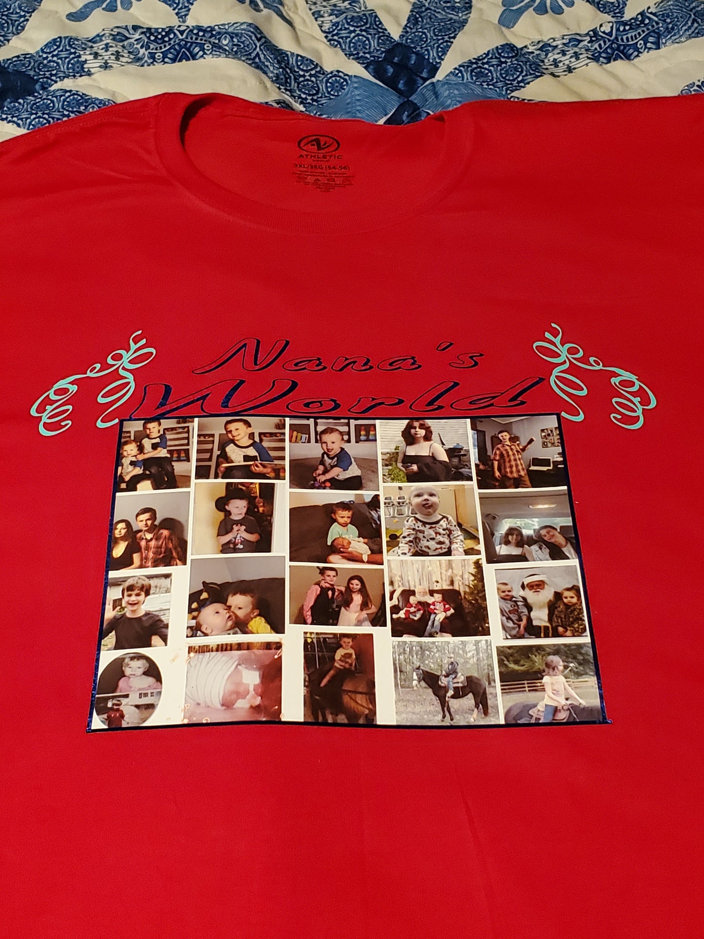 Size 3x100% cotton Nana's world red personalized shirt