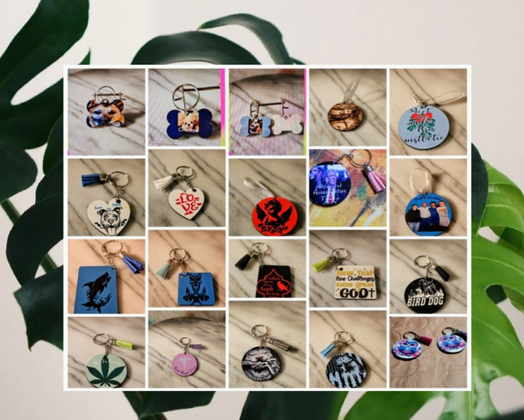 Mcmanama's Custom Designs  Sublimation Keychains,Christmas Oranments, Magnets and Dog Tags