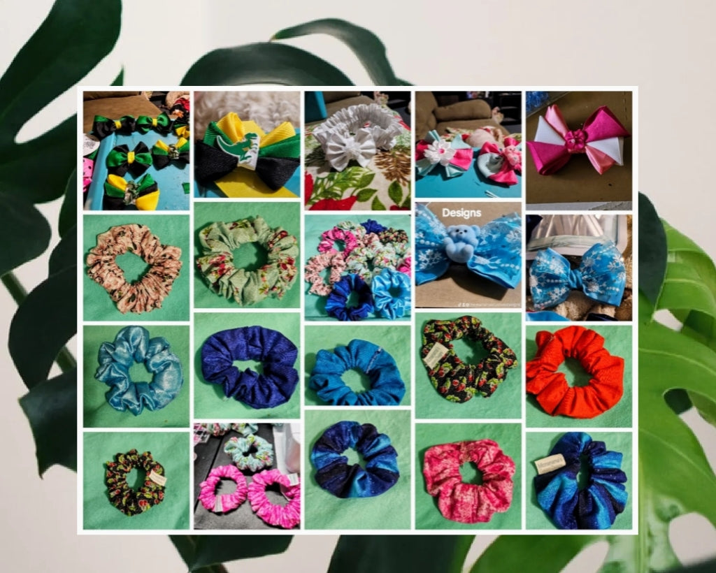 Mcmanama's Custom Designs hand made scrunches and hair bows
