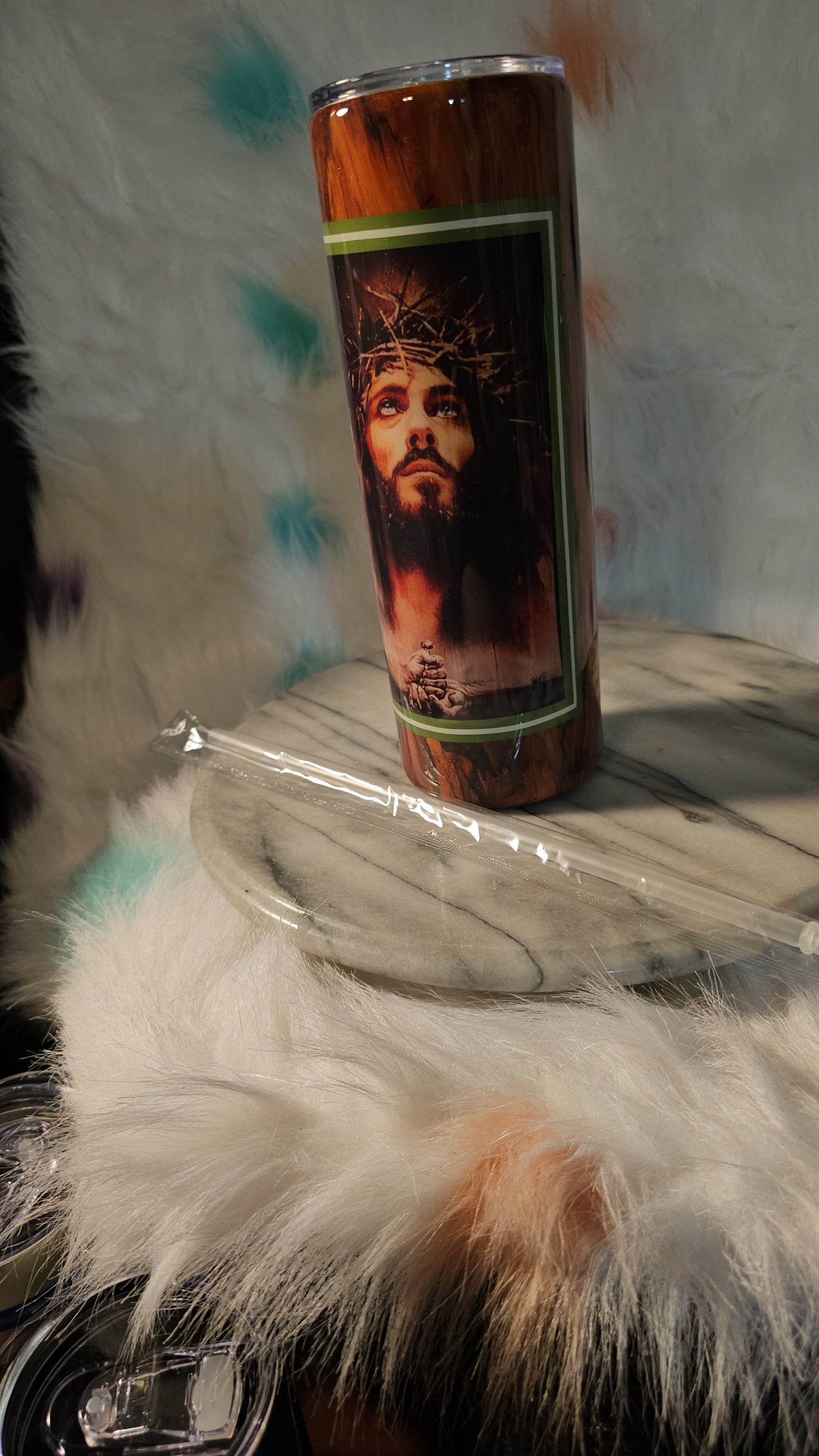 30 oz Our lord double wall stainless steel tumbler cup