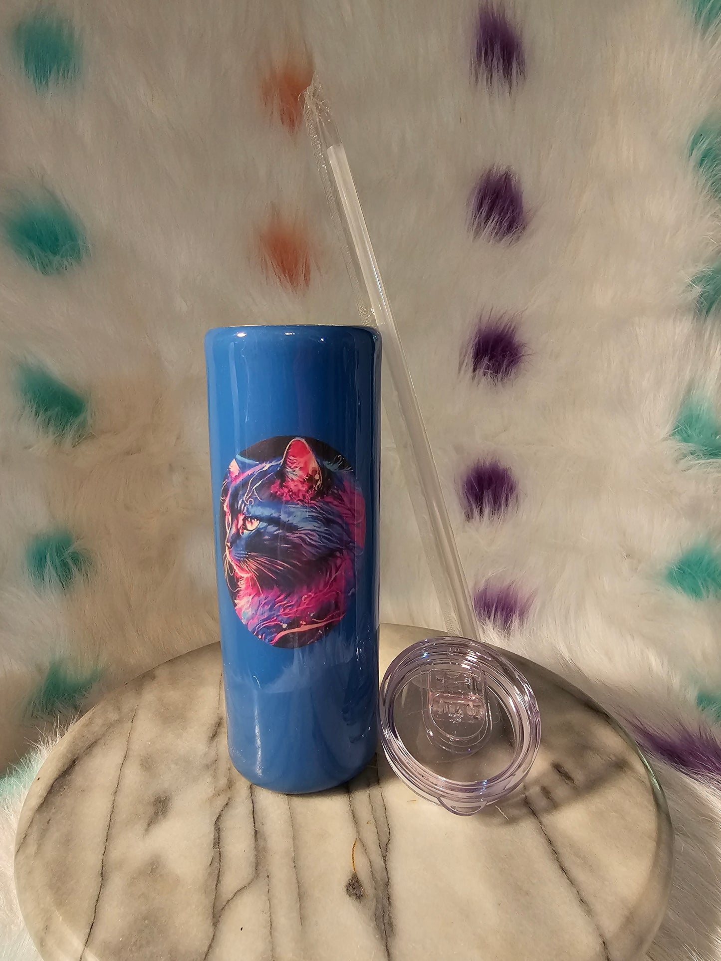 20 oz Cat double wall stainless steel tumbler cup