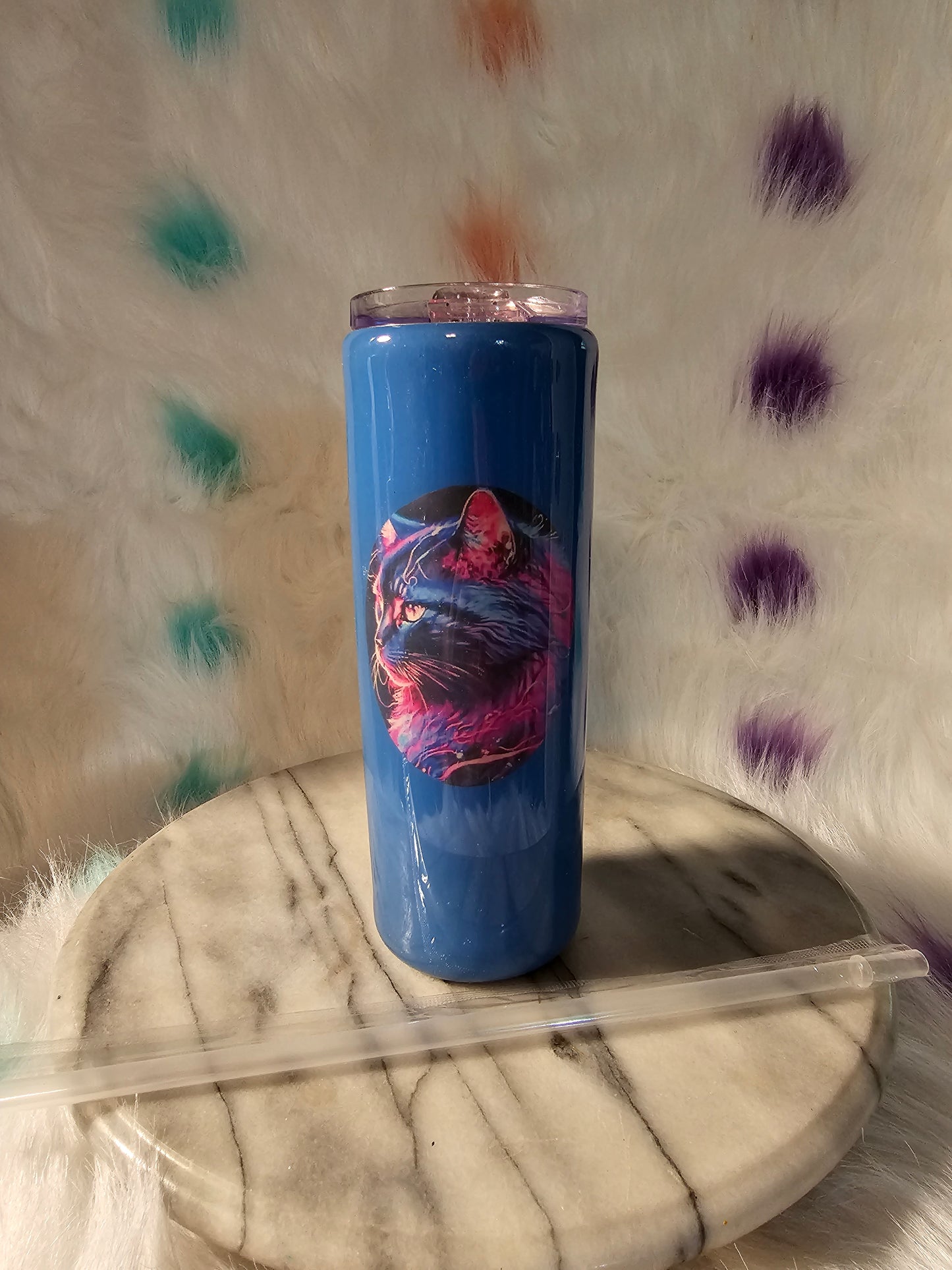 20 oz Cat double wall stainless steel tumbler cup