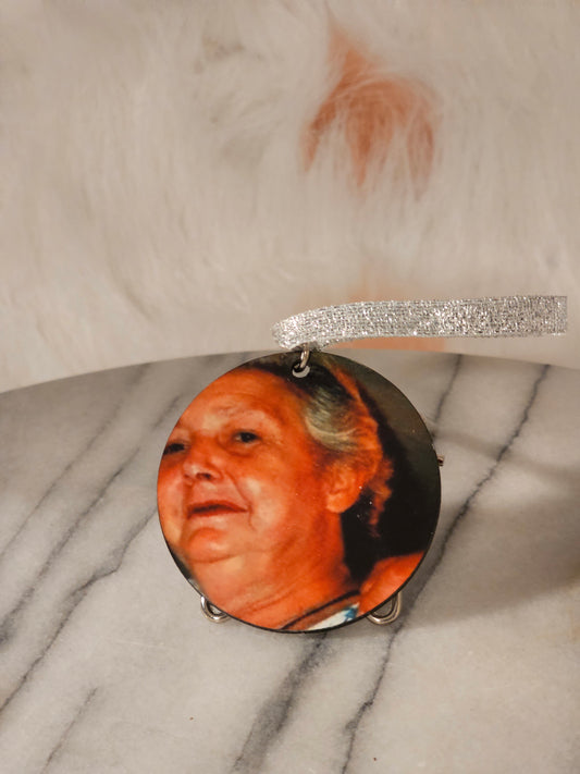 2 inch sublimation personalized grandma in memory christmas oranment