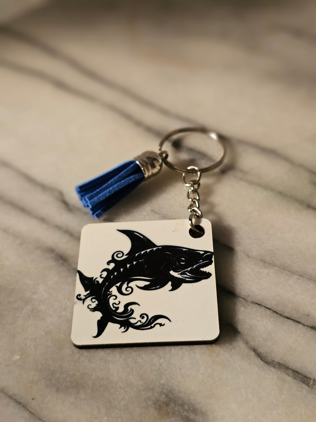 Sublimation square My big catch Keychain.