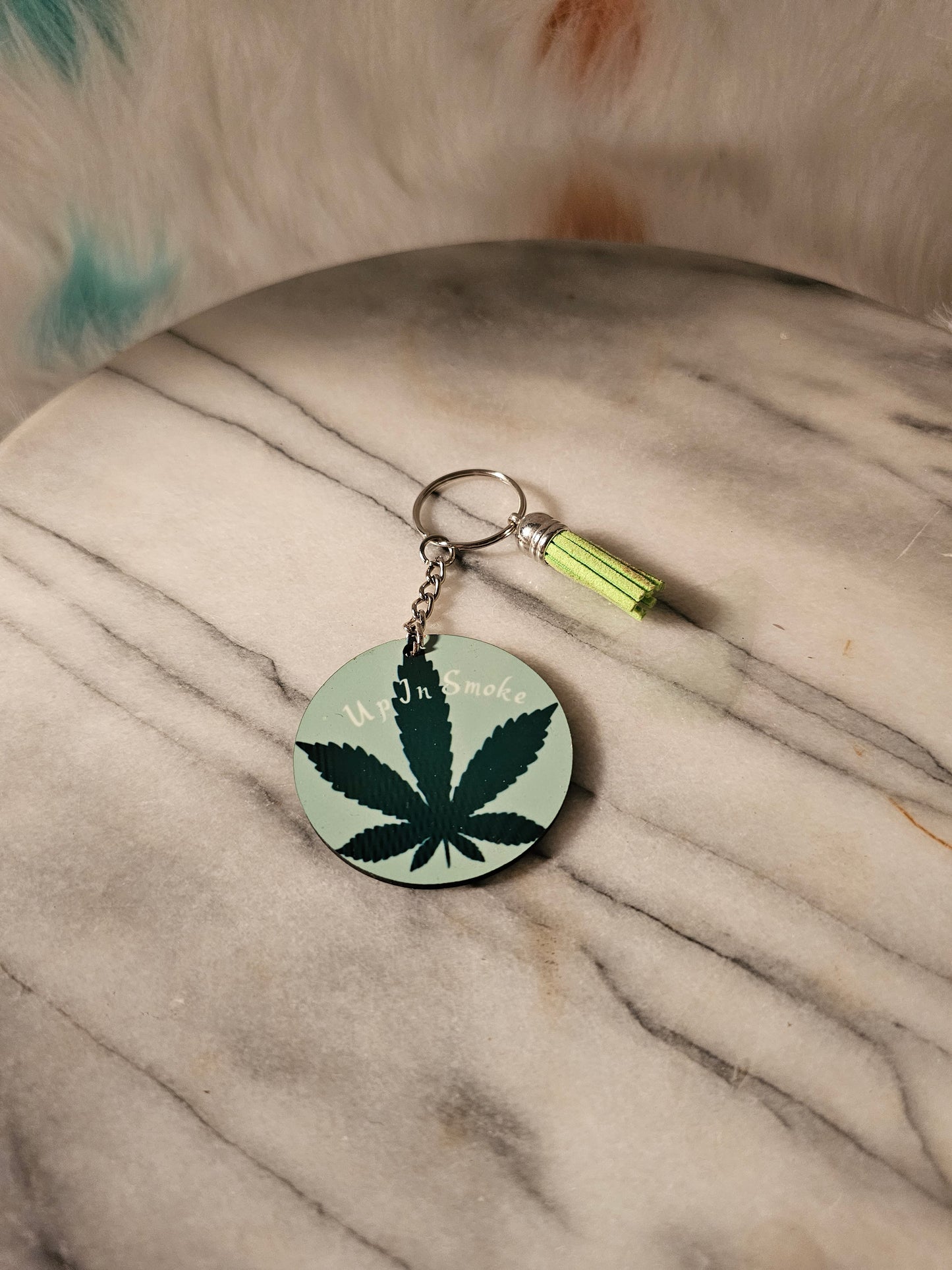 Sublimation Up in Smoke Keychain.