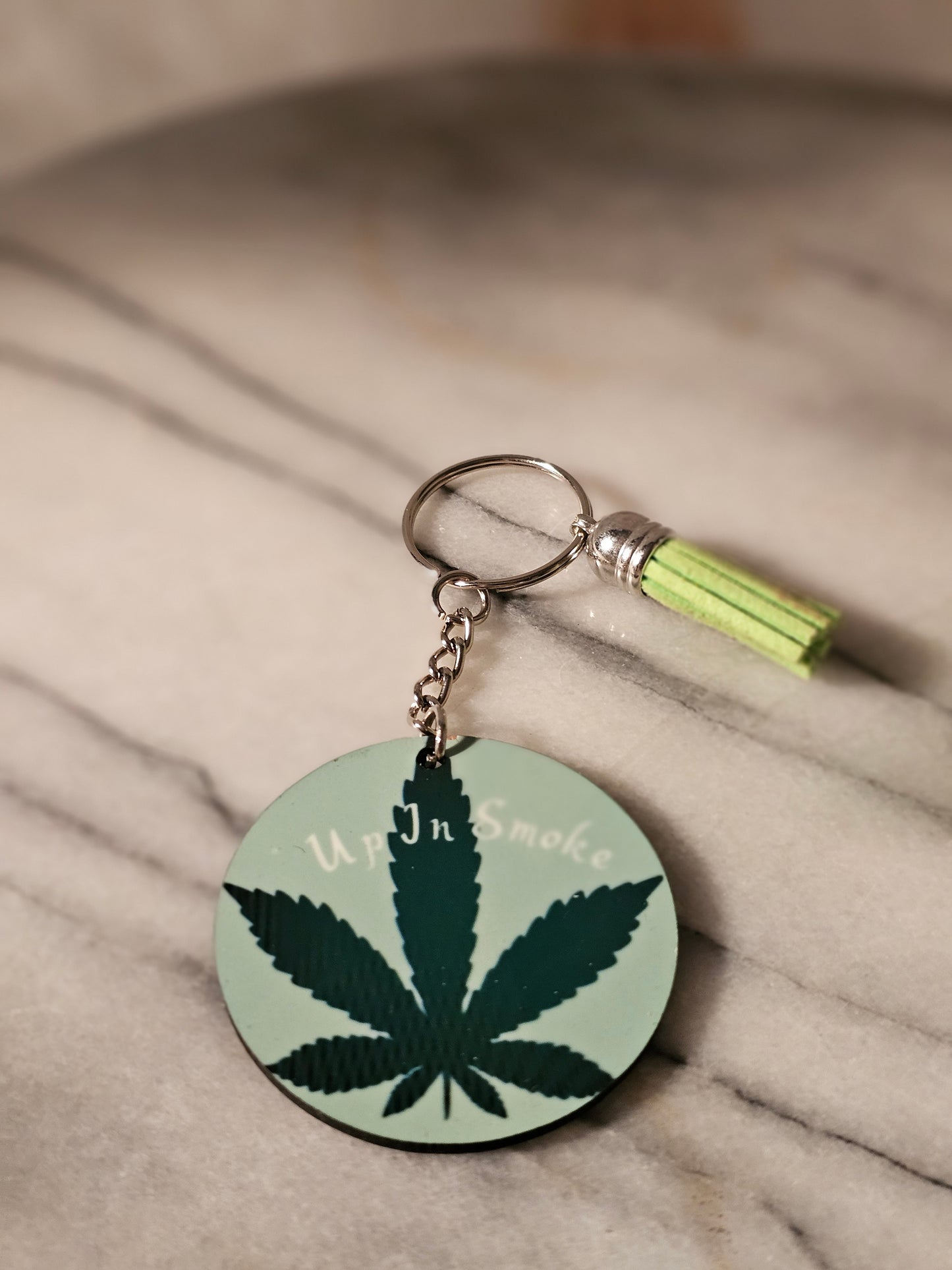 Sublimation Up in Smoke Keychain.