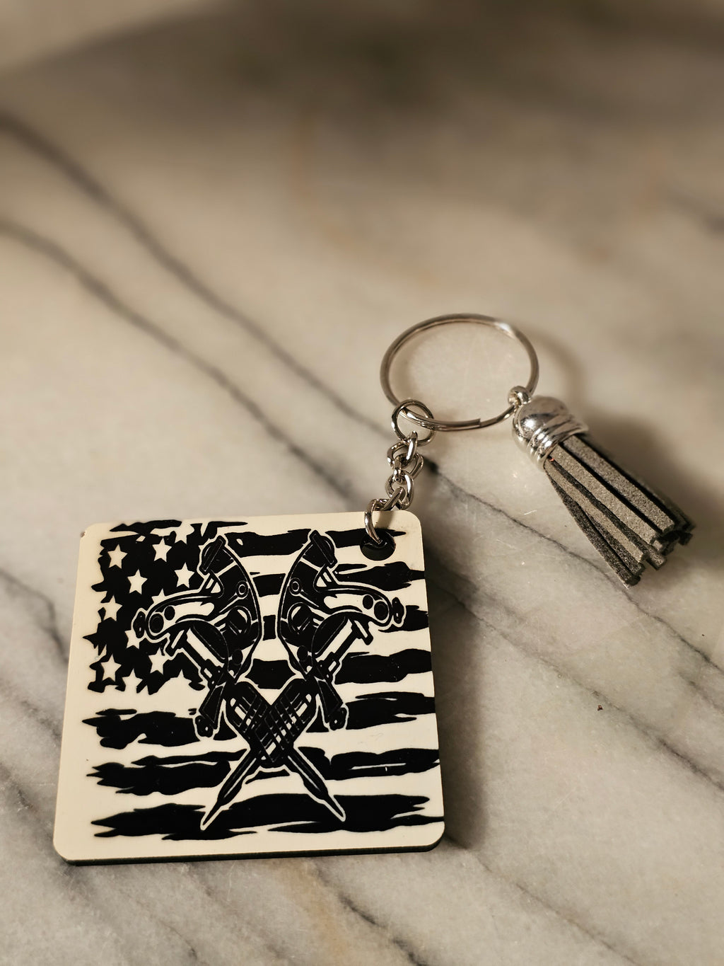 Sublimation square with flag Keychain