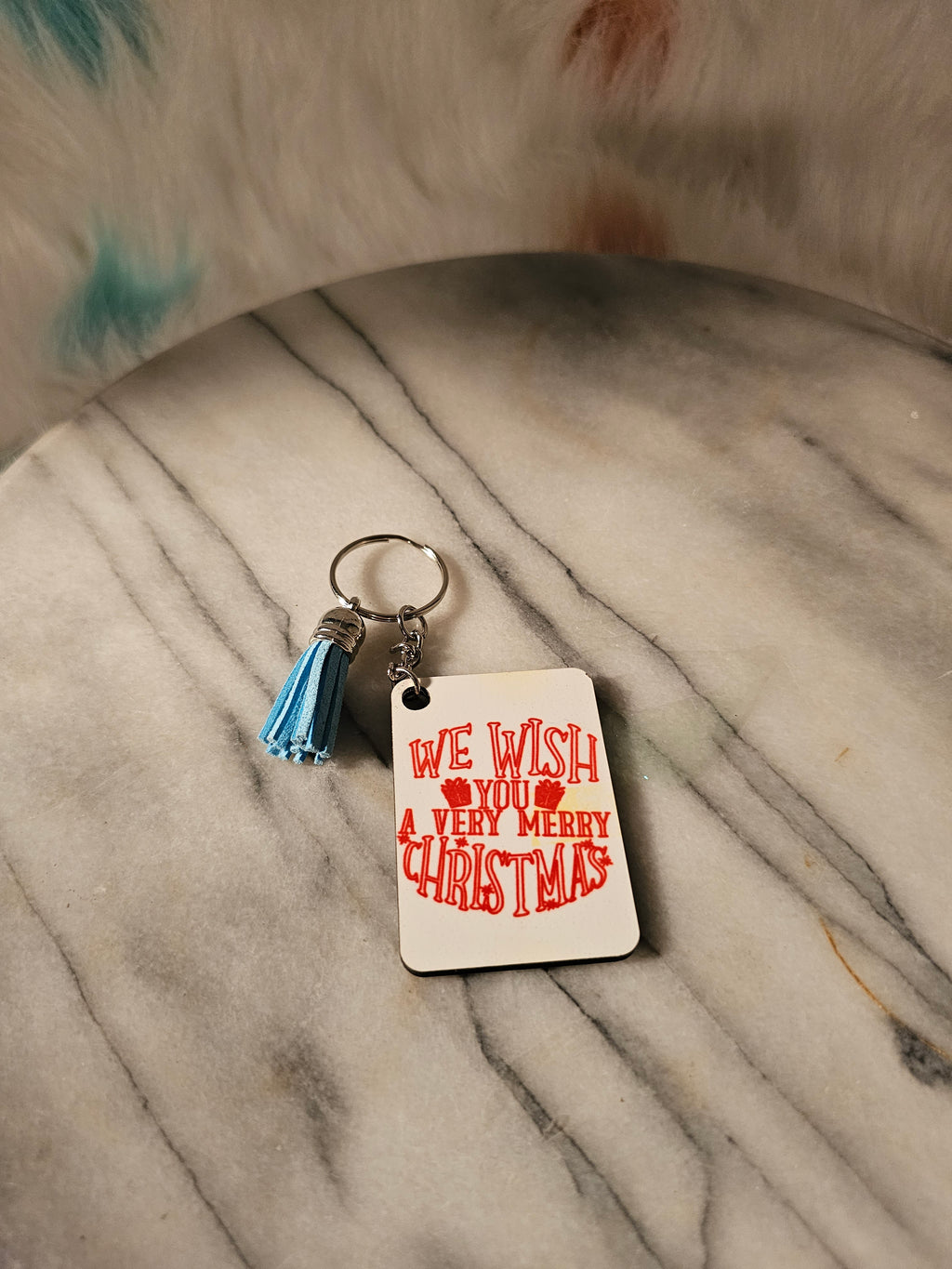 Sublimation rectangle We wish you a merry Christmas Keychain.