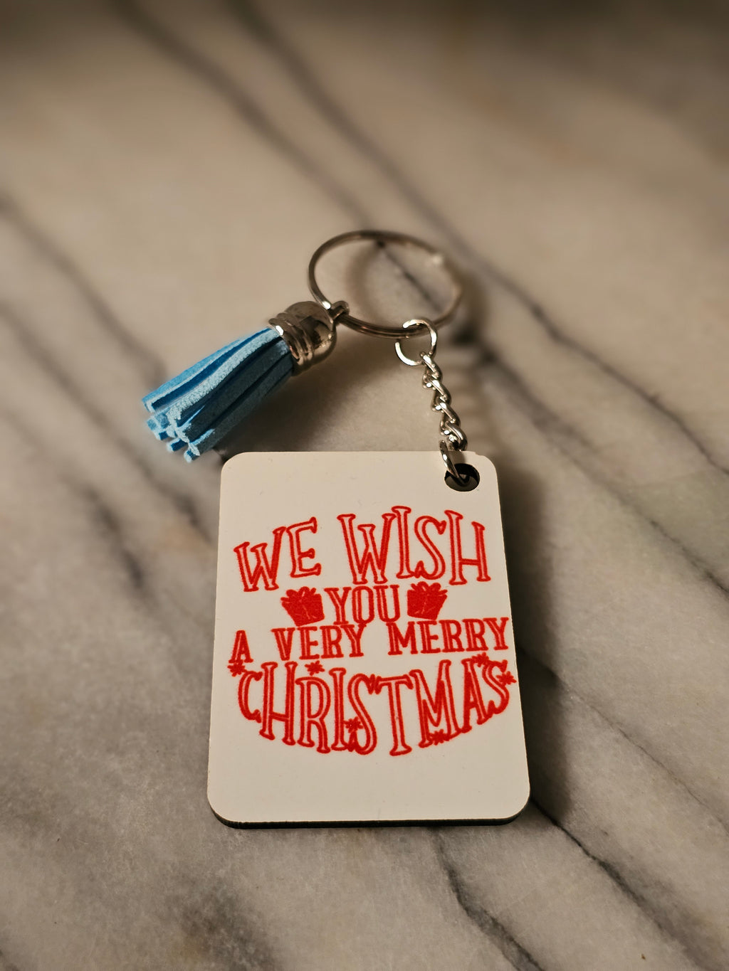 Sublimation rectangle We wish you a merry Christmas Keychain.