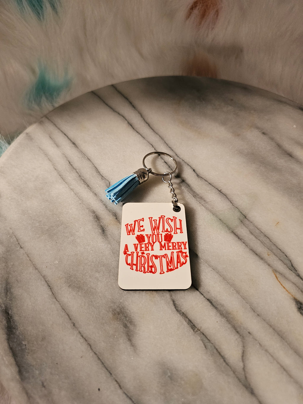 Sublimation rectangle We wish you a merry Christmas Keychain.