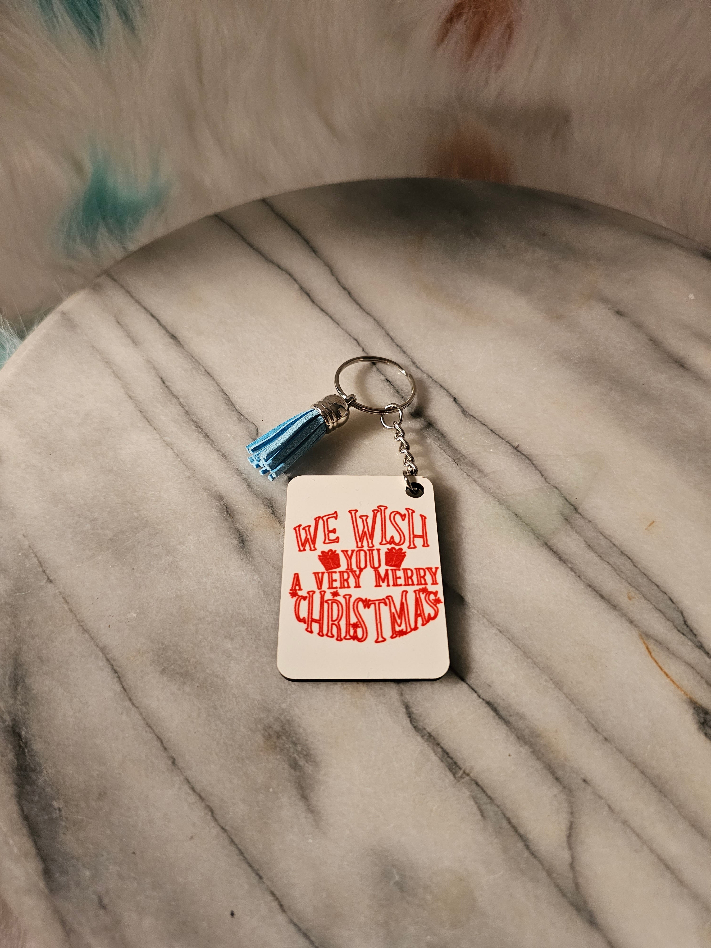 Sublimation rectangle We wish you a merry Christmas Keychain.