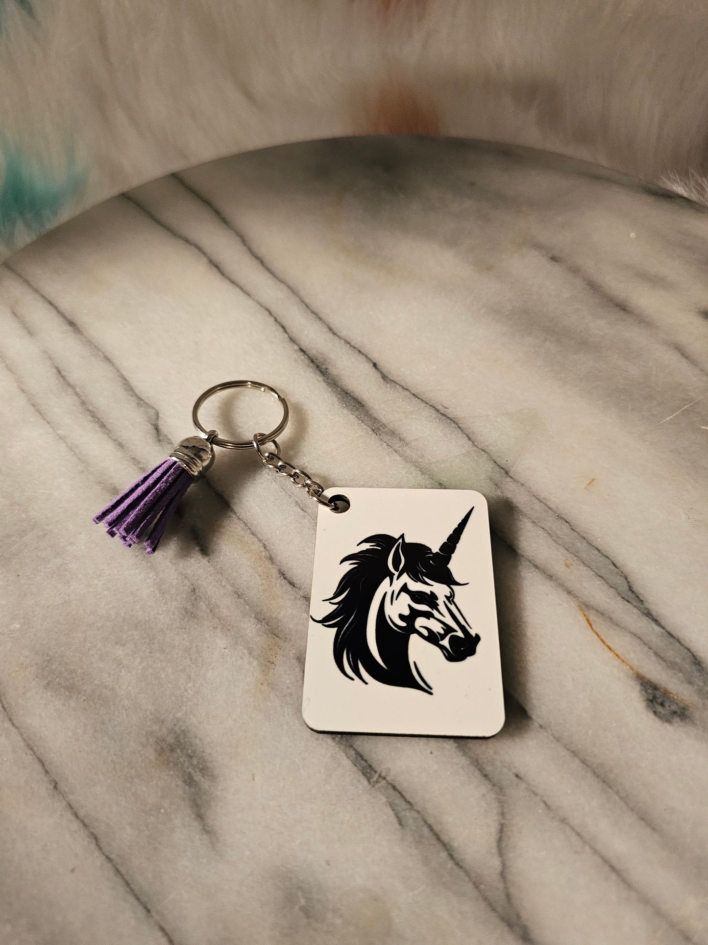 2 inch sublimation square unicorn Keychain