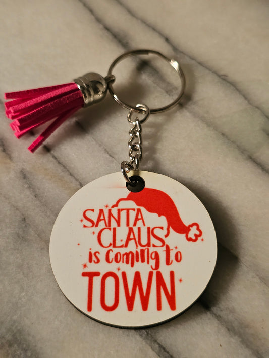 2 inch sublimation Santa is coming to town