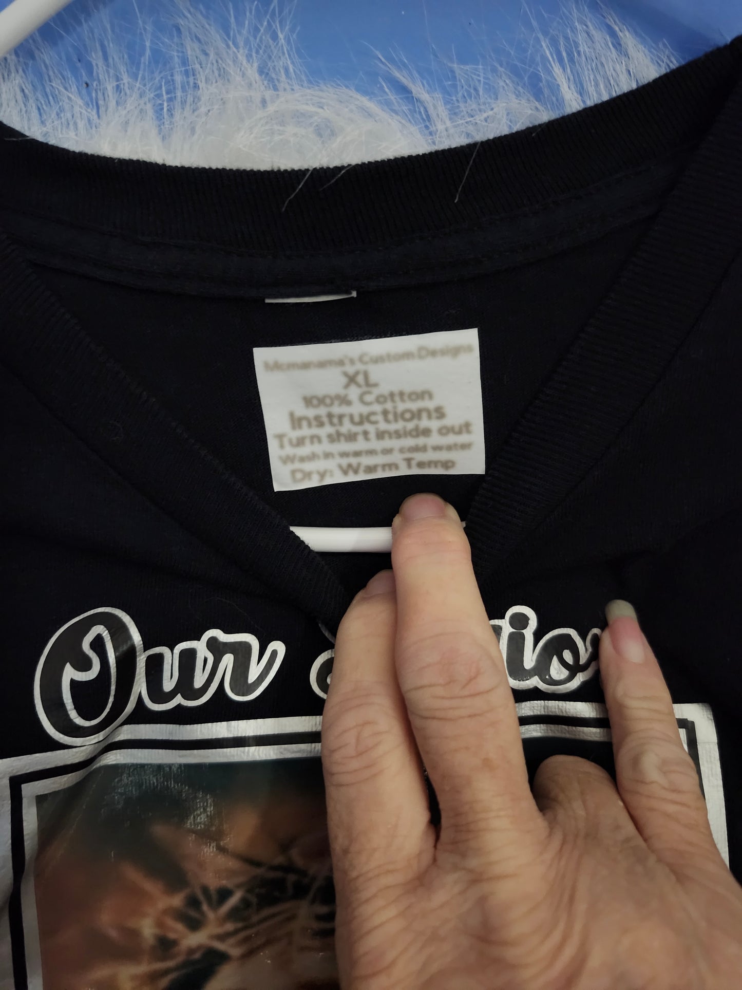Size XL 100%cotton black Our Savior Tshirt
