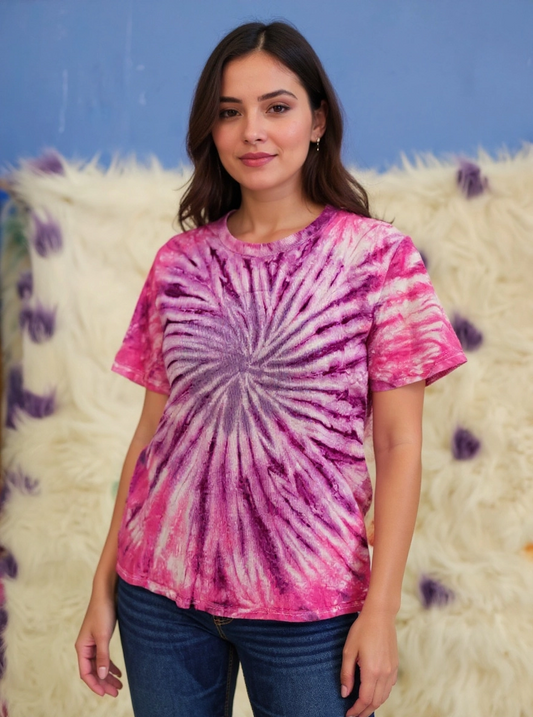 Size L youth pink and purple  sparrow tie dye Tshirt