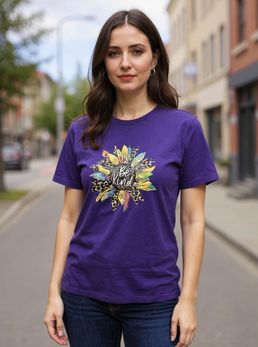 Size XL 100% cotton Purple Be Kind Tshirt