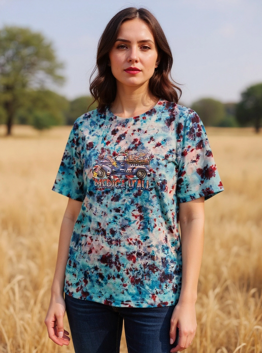 Size 2X 100% cotton tye dye Merica Y'all Tshirt