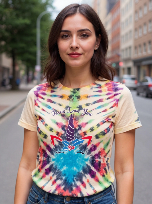 3X 100% cotton Jesus loves you tie die tshirt