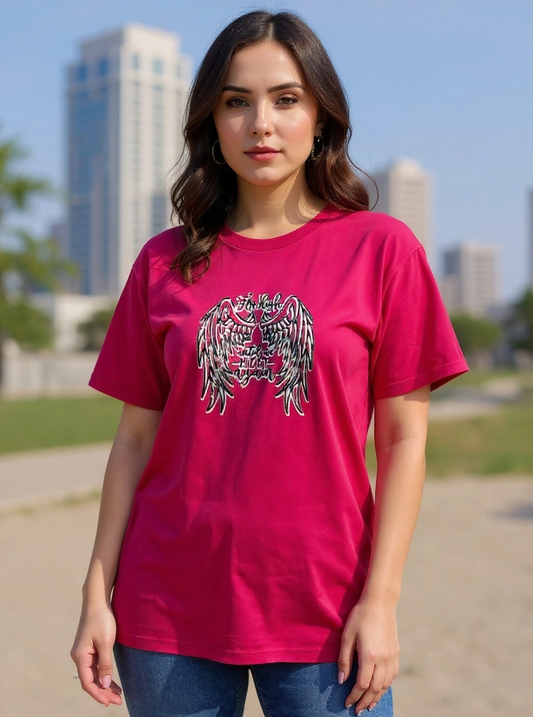 Fly high until we meet again. Size XL 100% cotton Dark Pink Tshirt.Fly high until we meet again.
