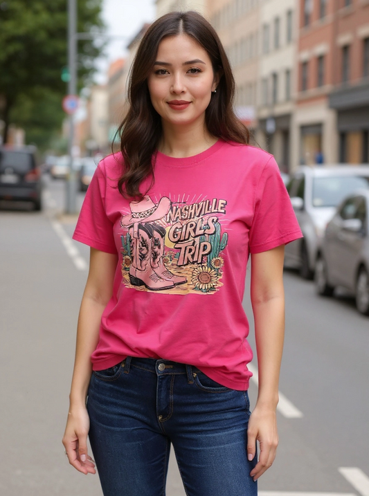 Size XL 100% cotton Nashville girls trip Tshirt