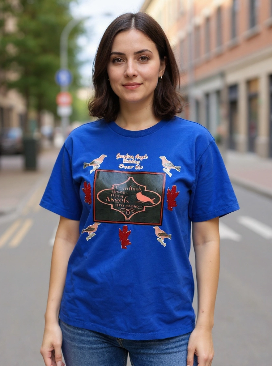 Size 2x 100% cotton Cardinal appears when Angels are near blue Tshirt.