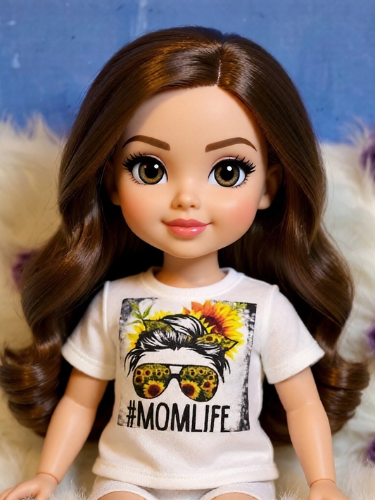 Size S youth 100% cotton momlife white tshirt