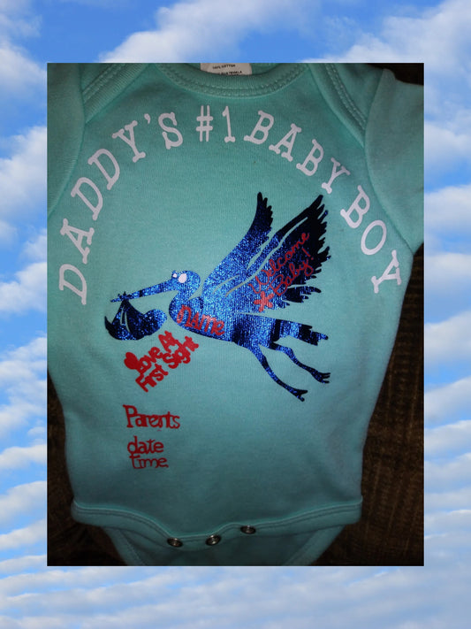 Size 0-3 months 100% cotton Blue Daddy's #1 baby boy onesies