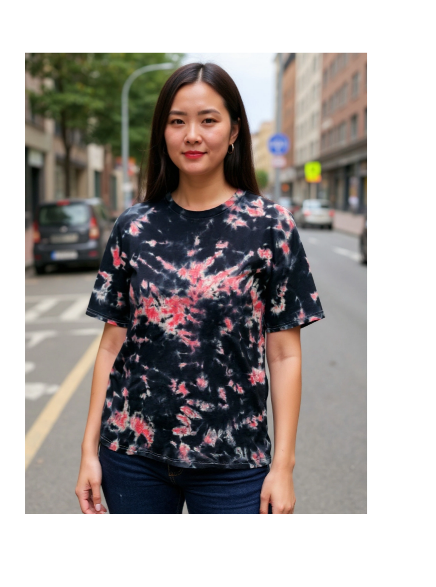 Size XL 100% cotton red&black tye dye Tshirt