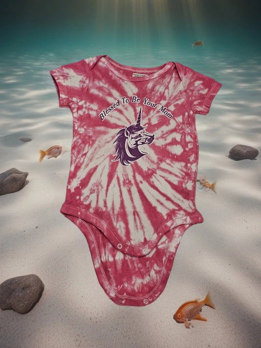 Size 6to9 months 100% cotton Pink & white tye dye Bless to be your mom Tshirt
