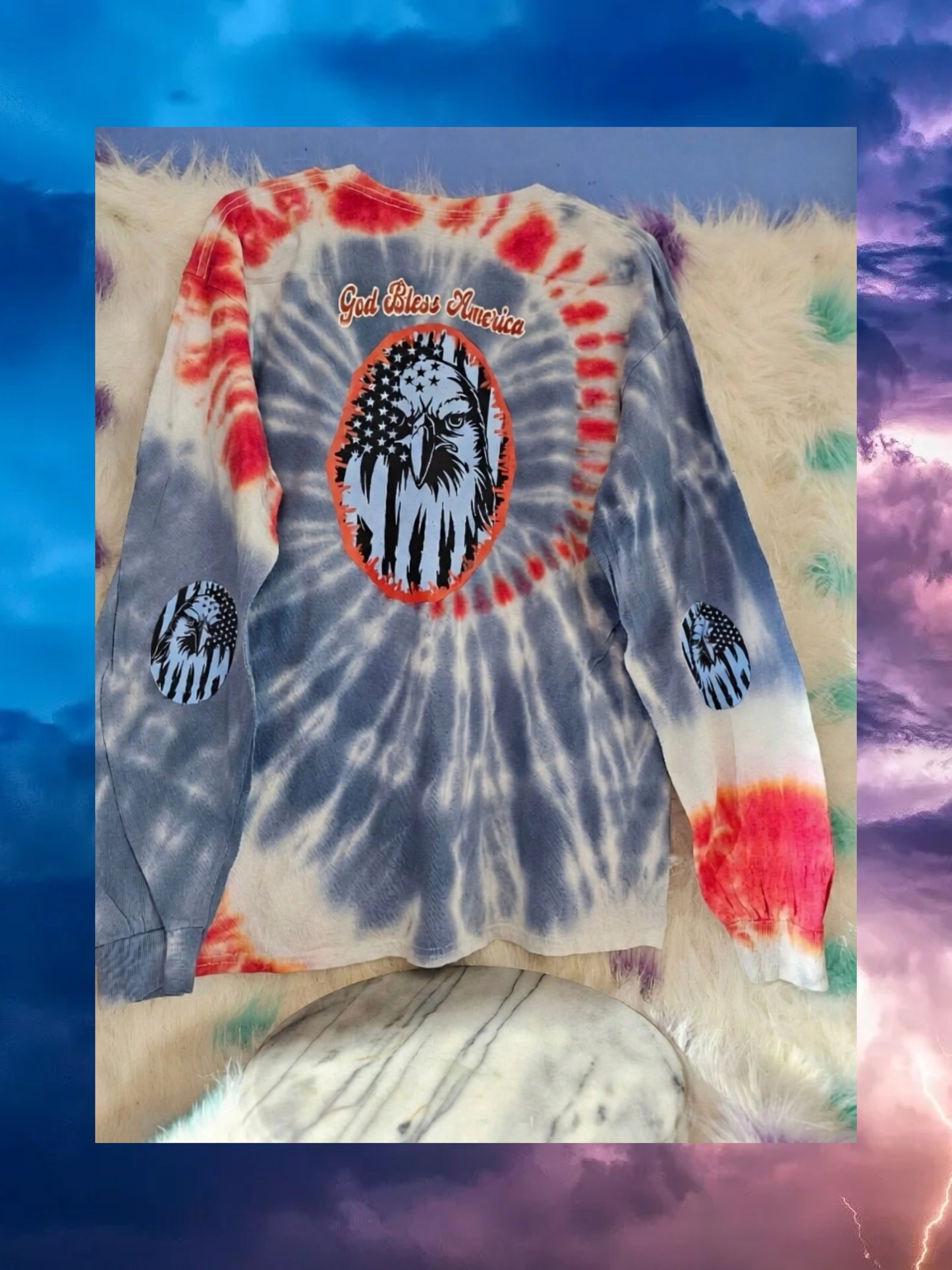 Size L 100%cotton God bless America tie dye Tshirt
