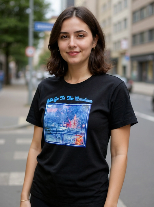 Let's go to the mountains black T-Shirt