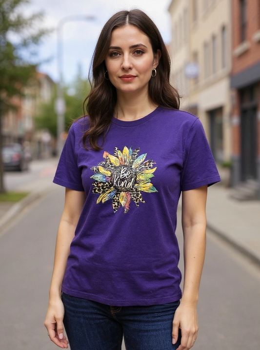 Size XL 100% cotton Purple Be Kind Tshirt