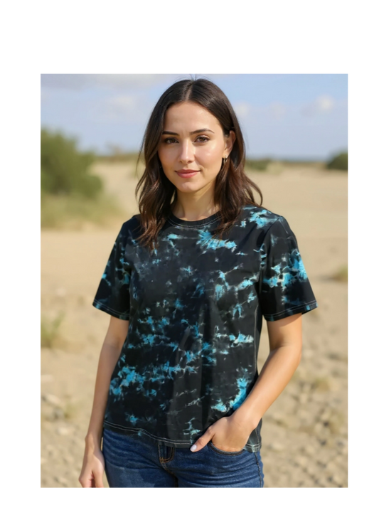 Size XL 100% cotton blue &black tye dye Tshirt