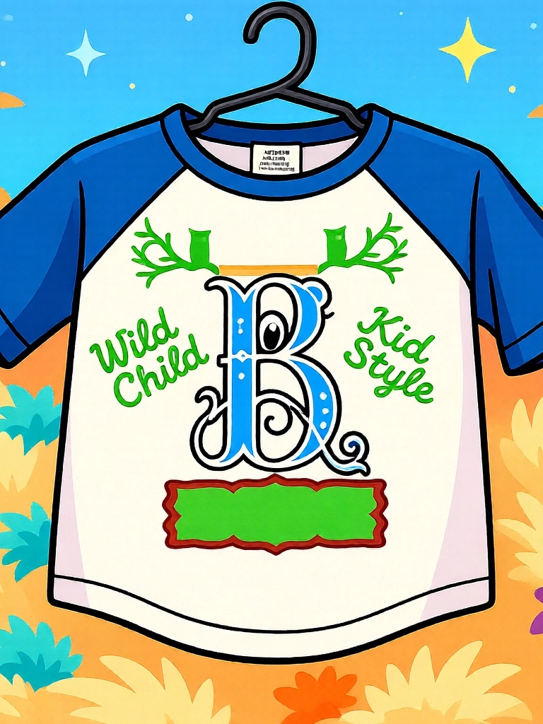 Size 3T 100%cotton White &blue Personalized toddler shirt with the letter B and name