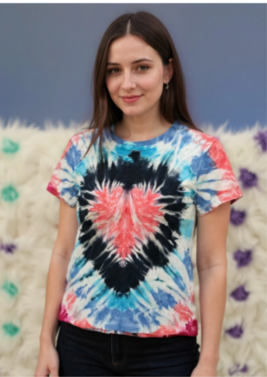 Size 4T 100% cotton red heart tye dye Tshirt