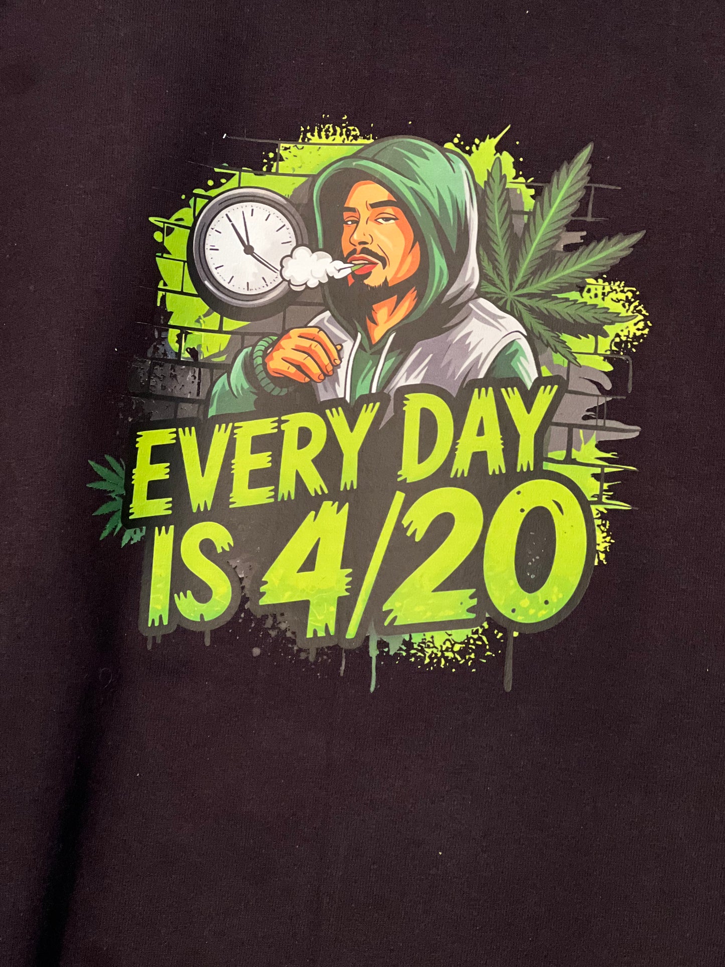Size XL 100%cotton black Everyday is 4/20 tshirt
