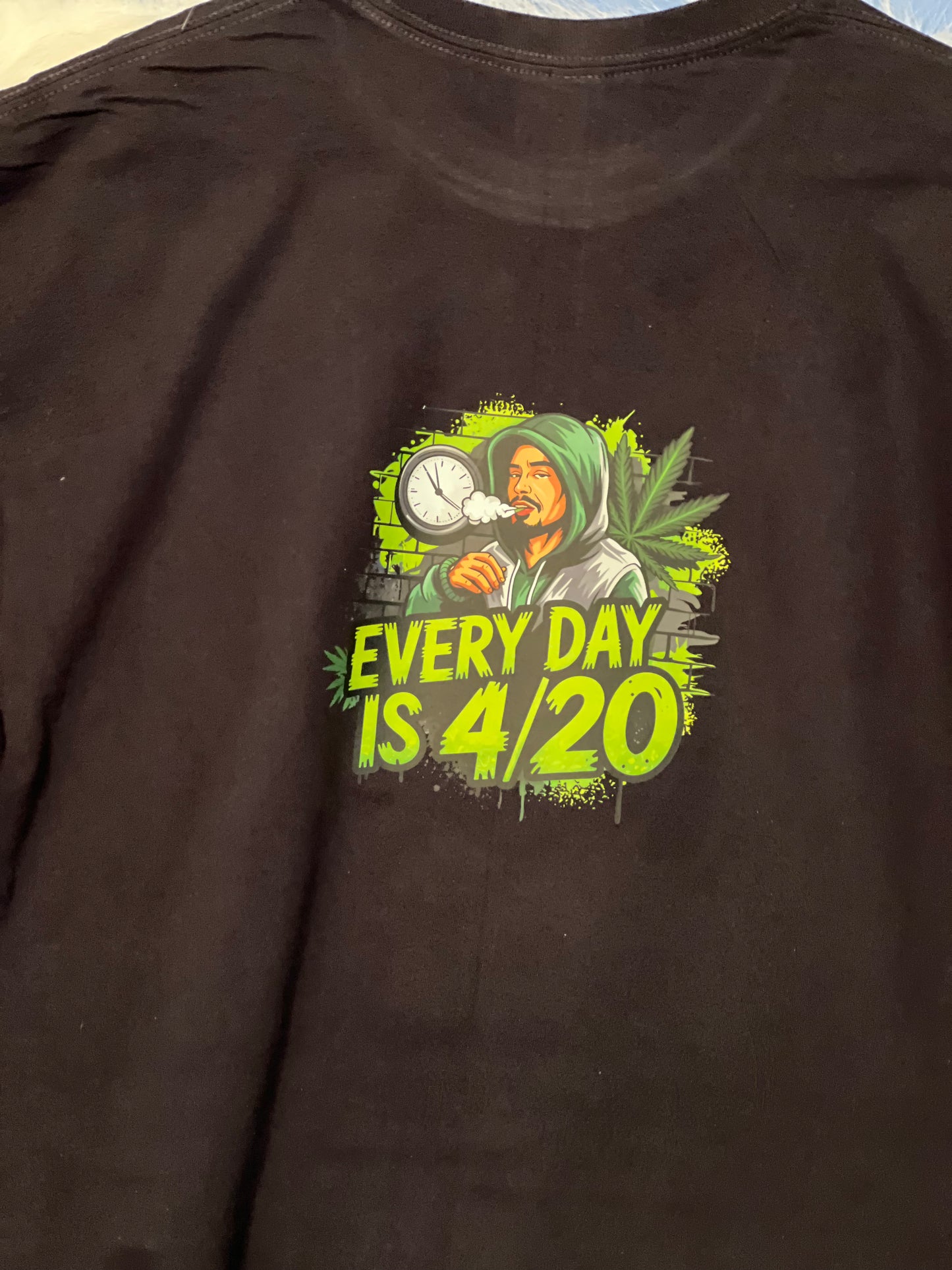 Size XL 100%cotton black Everyday is 4/20 tshirt