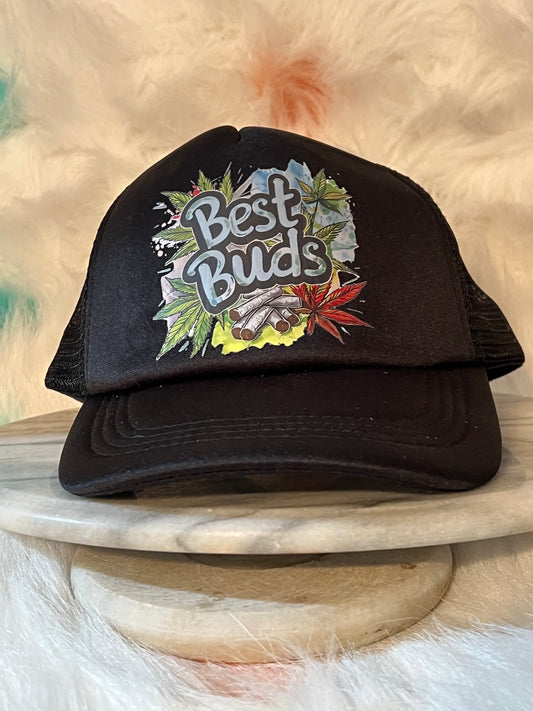 Black adjustable cap Best buds decal