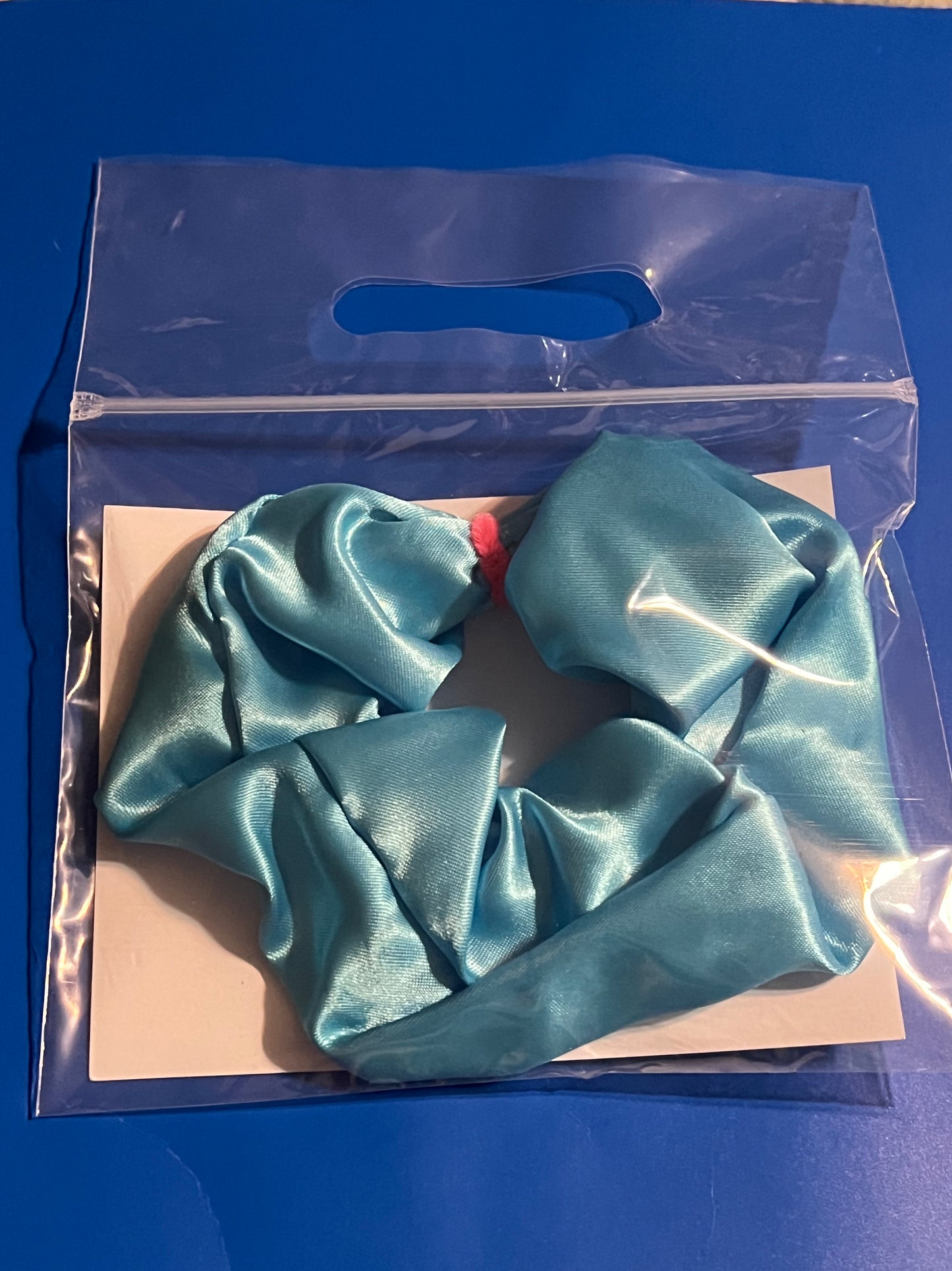 Large light blue hair scrunchie