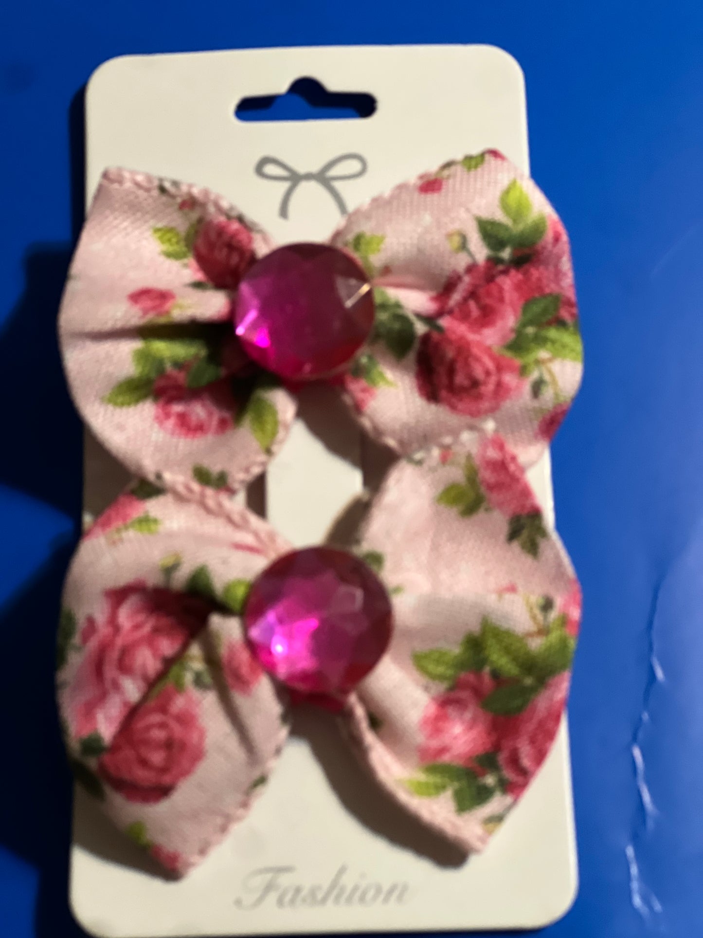 2 blue flowers Hair bows