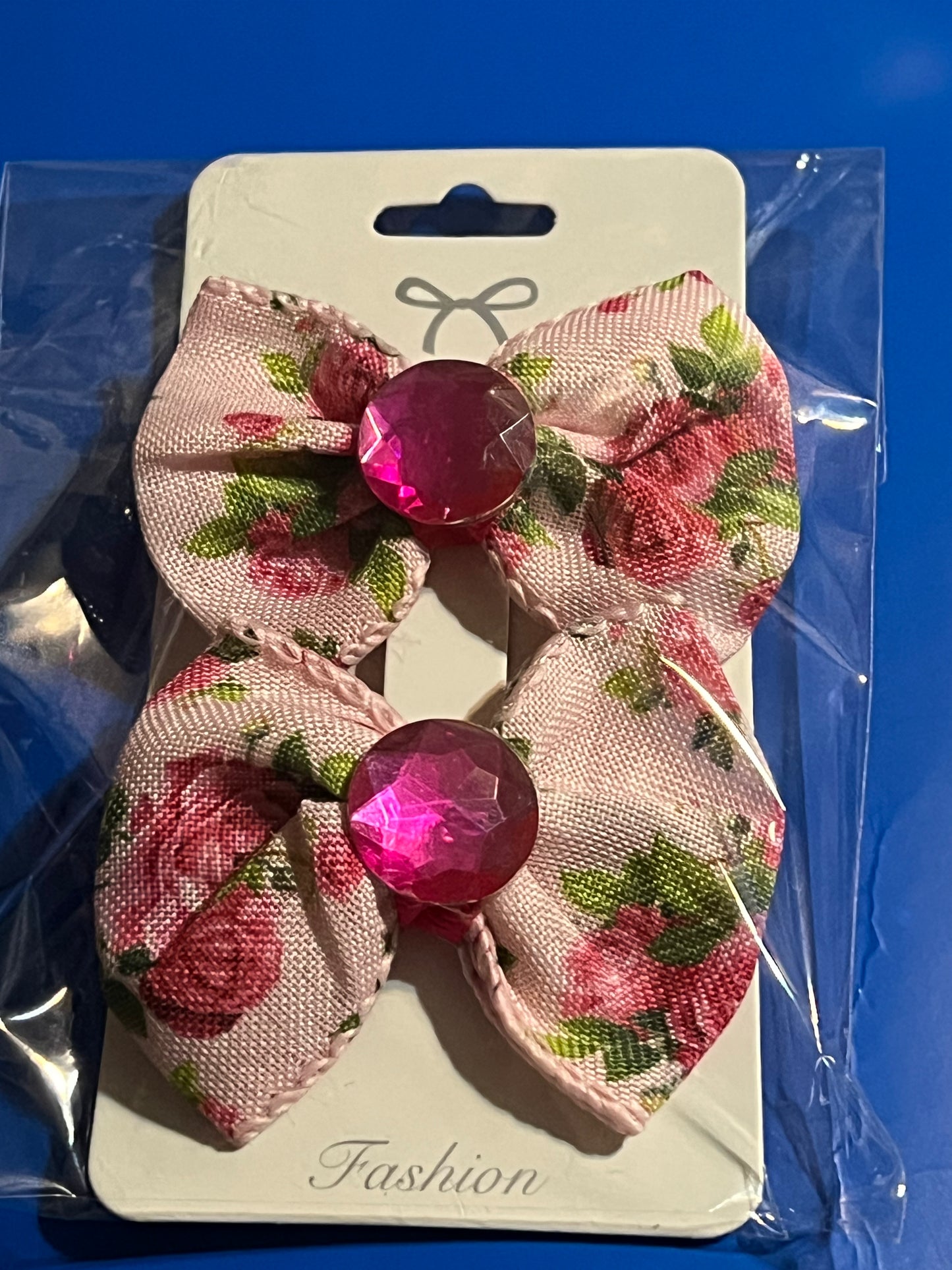2 blue flowers Hair bows