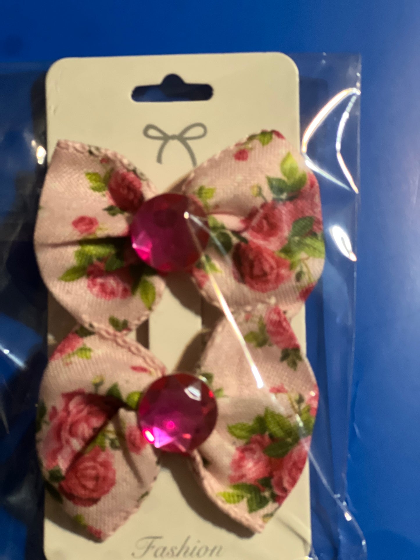 Light pink flowers hair bows
