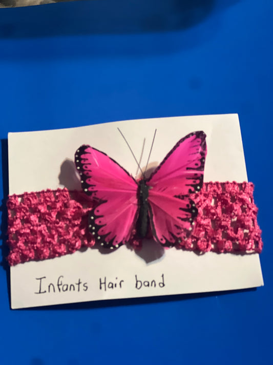 Little pink butterfly hair band