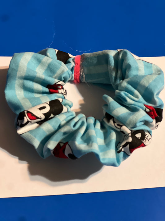 Blue and black Mickey Mouse scrunchie